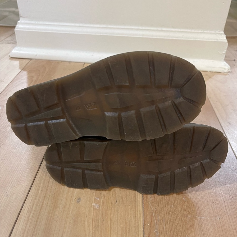 Zara Kids Brown Laced Ankle Boots - Picture 6 of 6